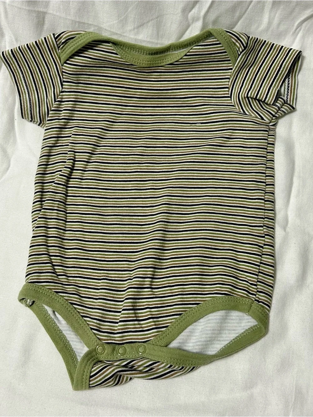 9-12 Month Baby Bodysuit Set - Green & Brown Camper Prints 4 Pieces